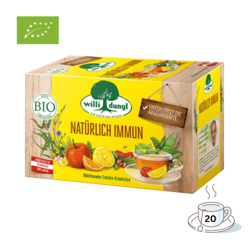 Willi Dungl Bio Tee Natürlich Immun, wohltuender Früchte-Kräutertee, 20 Teebeutel